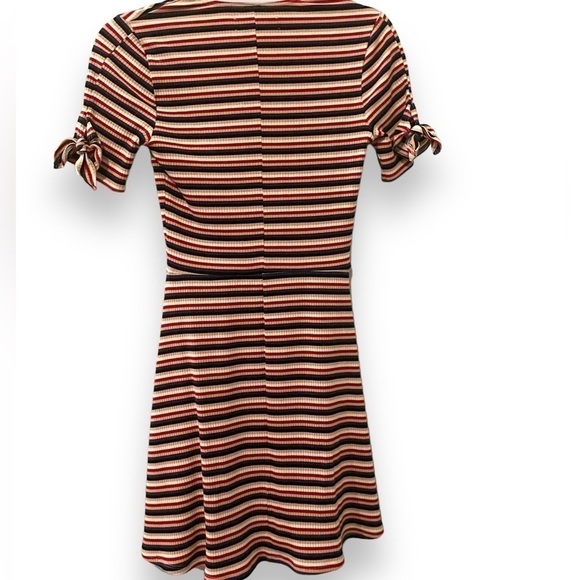 Reformation | Sara Mini Dress Rainbow Ribbed Jersey Knit Hollywood Striped Small - Picture 2 of 12